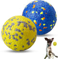 2Pcs Super Bouncy Dog Balls, Fun Indestructible Tennis Balls for Aggressive Chewers, Durable Floating Fetch Toys for Medium and Large Dogs with Lifetime Replacement