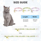 3 Pack Breakaway Cat Collars with Bell- Daisy Pendant Spring Cat Collar for Girl Boy Cats with Safety Buckle- Cute Kitten Collar Adjustable 8"-12" for Kitty Puppy Small Pets