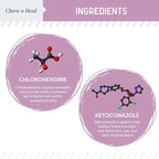 Chew + Heal Labs Dog Ear Cleaner - OTIC Medicated Dog Ear Buildup Drops for Dirt and Wax - 4 oz Advanced Flush with Chlorohexidine and Ketoconazole - Made in The USA