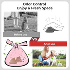 Odor-Sealing Dog Poop Bags with Handles, 100-Count Large Capacity (8L) Pet Waste Bag, Unscented Poop Bags for Dogs or Cat Litter, Conceals Smell & Mess(Pink)