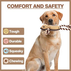 Tough Durable Squeaky Dog Toys for Aggressive chewers Interactive to Keep Them Busy, Funny Plush Dogs Toy for Small Medium Large (New Frog)