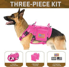 Forestpaw Dog Harness Medium Sized,Tactical Dog Harness with Handle,No Pull Military Style Service Dog Vest with Pockets Adjustable for Medium Large Dogs,Hot Pink,Chest 21.5-45"