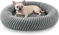 MIXJOY Dog Bed Medium Size Dogs, Washable Medium Dogs Bed with Removable Cover, Cozy Donut Dog Ded Fluffy Plush Faux Fur Pet Bed with Anti-Slip Bottom, 30"x30"x8", Grey