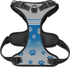 Custom Detroit Dog Harness with Reflective Stripes Personalized Name and Number Dog Vest Harness with Pet Traction Rope for Small Medium Large Dog