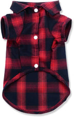 Koneseve Dog Shirt, Pet Plaid Clothes Shirt T-Shirt, Sweater Bottoming Shirt for Small Dog Cat Puppy Grid Adorable Wearing Stylish Cozy Halloween,Christmas Costumes (Red;M/Medium)