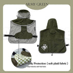 MAMORE Dog Raincoat Hooded Rain Jacket for Small Medium Large Dogs Slicker Poncho Bottom Waterproof Adjustable Reflective Breathable Leash Hole (Army Green, Large)
