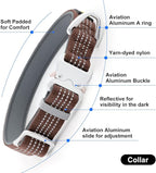 Plutus Pet Reflective Dog Collar with Aviation Aluminum Buckle, Neoprene Padded for Comfort, Lightweight, Heavy Duty Nylon Collar for Puppy Small Medium Large Dogs (Chocolate, M)