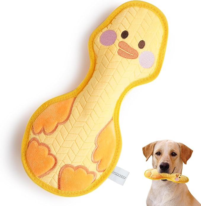 Duck Squeaky Dog Toy, New 2025 Indestructible Dog Toy for Aggressive Chewers, Stuffed Toy with Two Tough Layers, Soft Plush for Comfort and Chewing, Yellow