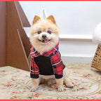 KOOLTAIL Plaid Dog Hoodie Pet Clothes Sweater with Hat and Pocket for Small Medium Large Size Dogs, Soft Winter Warm Dog Cold Weather Coat, Fleece Fall Dog Hooded Sweatshirt for Puppy Cats, Red S