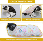 Cat Grooming Wrap for Cutting Nails, 27.6" Anti-Escape Calming Cat Swaddle Wrap for Medicine, Nail Clipping, Teeth Brushing, Ear Cleaning, Self-Adherent Burrito Restraint, (Tiger Print, L)