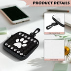 KEIAHUAN White Paw Print Dog Treat Pouch Small Training Bag Portable Dog Treat Bag with Zipper Closure and Carabiner Hands Free Pet Treat Bags Training Pouch Mini Wallet, Black