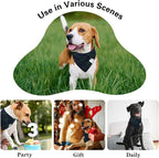 E-Clover Christmas Dog Bandanas Boy & Matching Scrunchie Set Plaid Scarf Kerchief for Small Dog Puppy Bandana Pet Owner Blue Green Fall