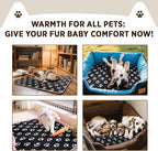 furrybaby Pet Heating Pad, Waterproof Dog Heating Pad Mat for Cat with Durable Anti-Bite Tube Indoor for Puppies Dogs Cats (1 Pack Black, 17 X 17in, Temp Adjustable)