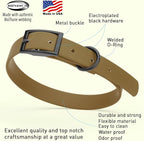 Dogline Biothane Waterproof Dog Collar Strong Coated Nylon Webbing with Black Hardware Odor- Proof for Easy Care Easy to Clean High Performance Fits Small Medium or Large Dogs, Coyote Brown