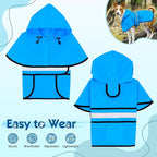Weesiber Dog Raincoat, Adjustable Waterproof Dog Rain Jacket Poncho with Reflective Strip and Leash Hole, Lightweight Pet Rain Coat for Small to X-Large Doggos (XL, Blue)