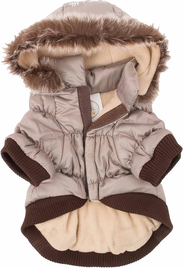 PET LIFE Classic Metallic Fashion Pet Dog Coat Jacket Parka w/ 3M Insulation and Removable Hood, X-Large, Metallic Grey