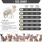 DENTRUN Sphynx Hairless Cats Shirt Pullover Kitten T-Shirts, Breathable Cat Wear Turtleneck Sweater Adorable Cat's Clothes Vest Pajamas Jumpsuit