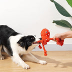 Dog Toys, Dog Plush Toy for Large Breed, Cute Squeaky Dog Toys with Rope Legs, Stuffed Animal Dog Chew Toys for Puppy, Small, Middle, Big Dogs (Red(Octopus))