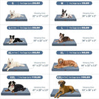 Large Outdoor All Weather Dog Bed, Waterproof Pet Bed for Large Dogs, Orthopedic Egg Crate Foam with Washable Removable Oxford Cooling Cover, 36x27 Inch, Blue