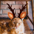Christmas Halloween Pet Headband for Dog Cat Pet Elastic Band Adjustable,Costume Accessory for Cats and Kittens Comfortable Non-deformable for Holiday Season and Photography - Size S