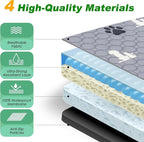 Washable Pee Pads, Puppy Pee Pad for Dogs, 2 Pack Absorbent Reusable Training Dog Pads Pet Puppy Pads, Non-Slip Potty Pads for Whelping, Playpen, Crate, Bed, Grey 34"x63"