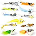 11 PCS Multi-Functional Cat Toy Replacement Heads – Realistic Handmade Bird Teasers with Bells & Detachable Clip, for Interactive Play, Indoor Enrichment & Home Decoration