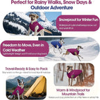QBLEEV Reversible Dog Coat for Medium Dogs, Waterproof Windproof Winter Jacket Keeps Dogs Warm in Snow, Adjustable Hook & Loop Lightweight Dog Puffer Vest, Purple, L – Fits French Bulldog