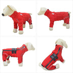 Dogs Waterproof Jacket, Lightweight Waterproof Jacket Reflective Safety Dog Raincoat Windproof Snow-Proof Dog Vest for Corgis Dachshund Small Medium Large Dogs Red D-L