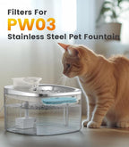 6pcs Replacement Filters for PW03 3.5L Stainless Steel Cat Water Fountain(for Fountain in Model PW03)