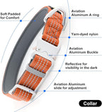 Plutus Pet Reflective Dog Collar with Aviation Aluminum Buckle, Neoprene Padded for Comfort, Lightweight, Heavy Duty Nylon Collar for Puppy Small Medium Large Dogs (Orange, S)