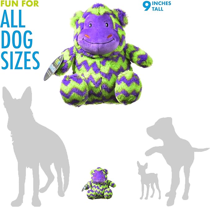Hero Chuckles, Plush Squeaky Dog Toy, Durable Stuffed Animal with 3 in 1 Squeaker