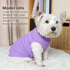 KYEESE 2Pack Dog Shirts Waffle for Small Dogs, Stretchy T-Shirts, Lightweight Tank Top, Sleeveless Vest, Breathable, Large, Purple + Grey