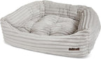 Jax & Bones Dog Napper - Luna Grey Machine Washable Bed for Dogs - Extra Heavy Duty Bolstered Sides - Small Grey Dog Mat | 24 x 21 Inches
