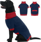 Dog Sweater XXXL, Turtleneck Sleeve Sweater with Leash Hole, Stretchy Christmas Sweaters for Large Dogs Male Female, Holiday Knitted Jumper for Husky, Golden Retriever, Doberman, NavyBlue 3XL