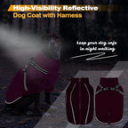 Lelepet Dog Coat 3 in 1 Waterproof Dog Winter Jacket with Harness Built in Windproof Snow Jakcet with Detachable Fleece Sweater Lining Reflective Thermal Cold Weather Coats for Small Medium Large Dogs