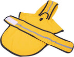 HDE Dog Raincoat Jacket Reflective Adjustable Hooded Pet Poncho Rain Coat with Leash Hole for Small to X-Large Dogs Yellow - XL