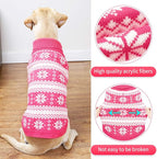 KOOLTAIL Cable Knit Dog Sweater Turtleneck, Cold Weather Pullover Classic Knitwear, Snowflake Pattern Thick Warm Winter Pet Clothes, Dog Christmas Sweater for Small Medium Large Dogs Girl, Pink L