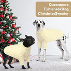 Queenmore Small Dog Sweater,Warm Pullover Dog Sweaters for Small Dogs Boys Girls,Soft Winter Doggie Sweaters,Thick Warm Dogs Clothes for Chihuahua,Dachshund,Yorkie(Beige,S)