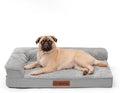 Orthopedic Dog Bed Medium Size Dog, Memory Foam Pet Bed for Medium Dogs, Washable Removable Cover, Nonskid Bottom, Waterproof, 35x23x6 Inches, Light Grey