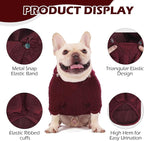 EXPAWLORER Textured Cable Knit Basic Dog Hoodie, Elevated Style Dog Sweater with Leash Hole and Pocket, Soft and Warm Pet Winter Coat, Cold Weather Clothes for Small Medium Large Dogs,Wine Red L