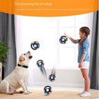 The Mellow Dog Calming Ball with Handle, 2026 New Mellow Dog Calming Ball, Interactive Football Shape Dogs Toy, Squeaky, Suitable, Interactive Pet Toy, for Water Play, Training, Outdoor Games