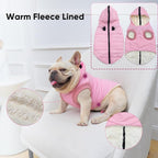 Fleece Lining Dog Hoodie with Harness Built in,Extra Warm Large Dog Jacket in Winter Doggie Coats with Hooded,Light Pink XXL
