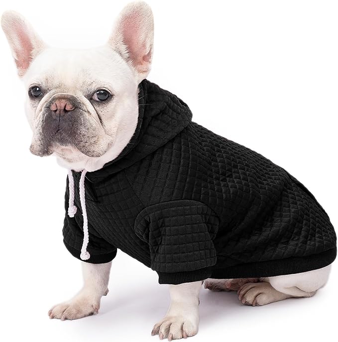 2 Pack Dog Hoodie Sweaters for Small Medium Dogs Warm Dog Clothes for Large Dogs Soft Waffle-Like Laminated Sweatshirt Bulldog