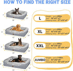 Orthopedic Washable Large Dog Bed - Egg Foam Dog Beds for Large and Medium Dogs Big Pet Beds with Removable Washable Cover and Bolster for Extra Large Dogs