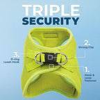 Best Pet Supplies Voyager Step-in Air Harness - All Weather Mesh, Reflective, No Pull Harness for Dogs, Cats - Secure with Hook & Loop Fastener, Buckle, Double D-Rings - Lime Green, XL