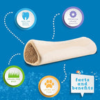 Jack&Pup 5-6" Filled Dog Bones for Large Dogs, Flavored Shin Dog Bones Long Lasting, Stuffed Bone for Dogs, High Protein, Variety Pack - Bully Stick, Bacon and Cheese, Peanut Butter Flavor - 3 Pack