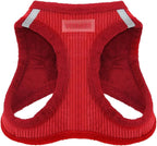 Voyager Step-In Plush Dog Harness – Soft Plush, Step In Vest Harness for Small and Medium Dogs by Best Pet Supplies - Harness (Red Corduroy), S (Chest: 14.5 - 16")