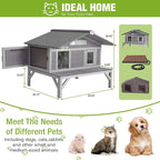 GUTINNEEN Heated Cat House for Outside Large Outdoor Insulated Cat House Weatherproof Feral Cat Shelter with Heated Pad, Insulated All-Round Thermal Liner, Chewproof Cable for 1-4 Cats (Winter-Ready)