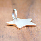 Ultra Joys Cat ID Tag Personalized Pet Tags, Durable Stainless Steel Small Pet Mini Dog Cat Tag Lightweight - Star Tag in Rose Gold