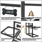 Elevated Dog Bowls for Large Dogs, 6 Height Adjustable Raised Stand with Mat, Slow Feeding Bowl and Three 1700ML Bowls, for Large Breed and Multi-Pet Households